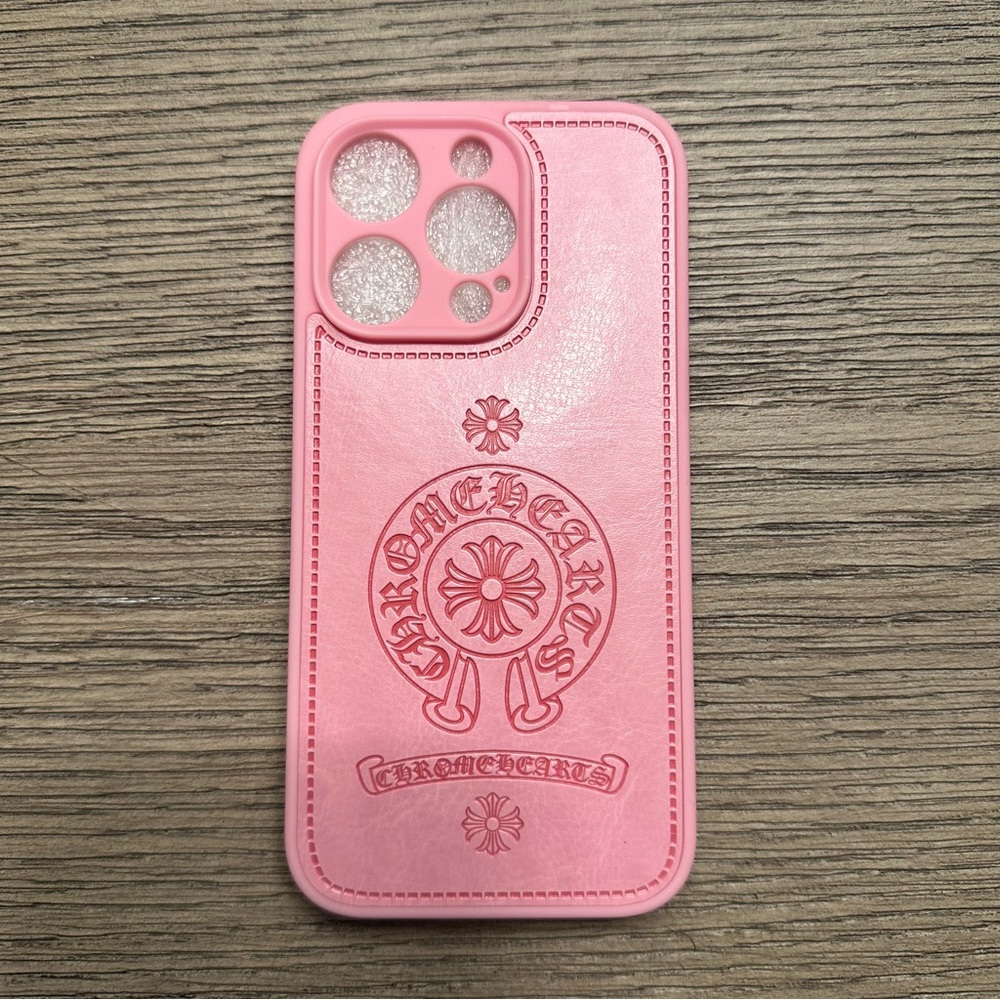 iPhone 15 Chrome Hearts Pink Phone Case